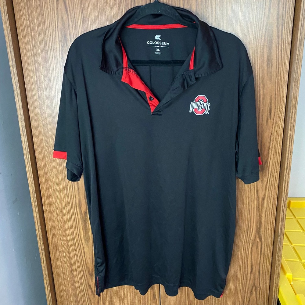 Colosseum Polo Shirt Mens XL Black Ohio State Buckeyes NCAA Performance shirt